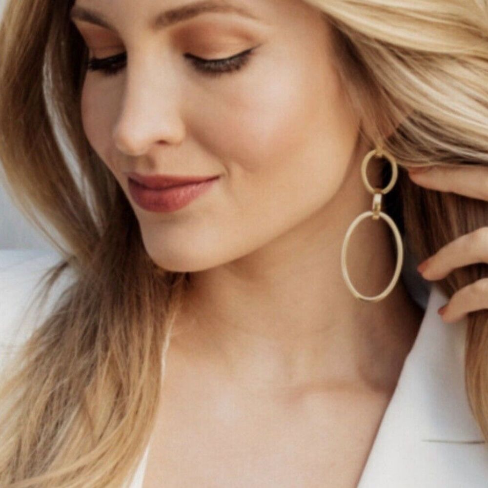 Vita Fede Cassio Gold Modular Dangle Hoop Earrings Linked Statement
